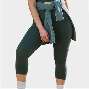NWT girlfriend collective high rise legging crops - moss
